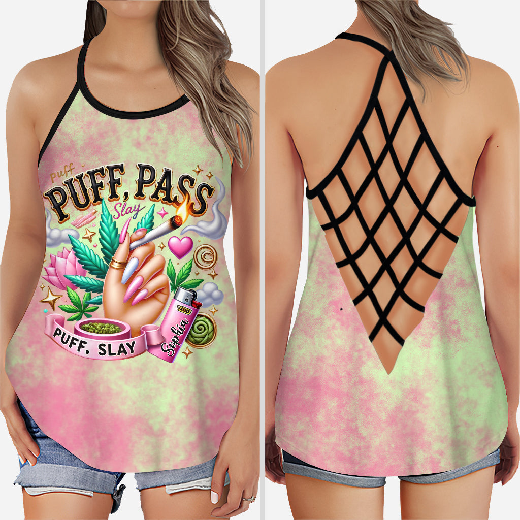 Stoner Chic - Personalized Weed Cross Tank Top and Leggings
