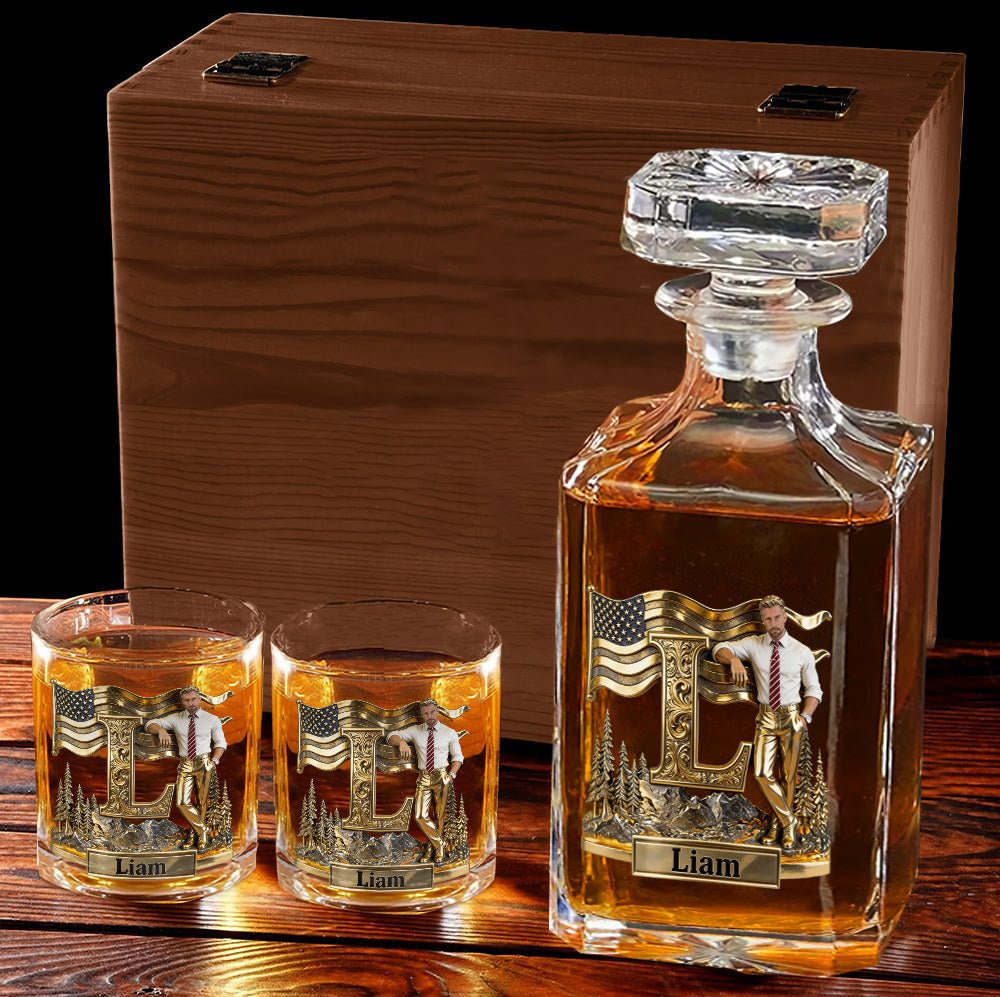 Alphabet Initials - Personalized Luxury Whiskey Decanter Set