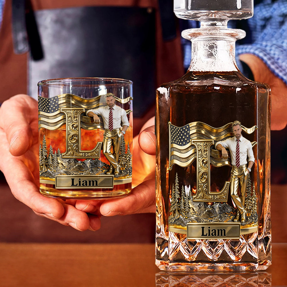 Alphabet Initials - Personalized Luxury Whiskey Decanter Set