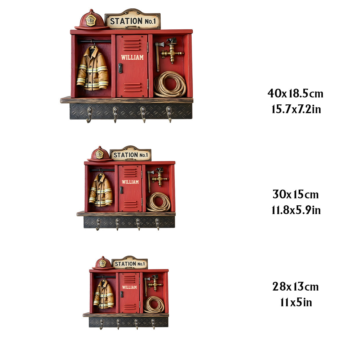 Proud Firefighter - Personalized Firefighter Custom Shaped Hanging Rack