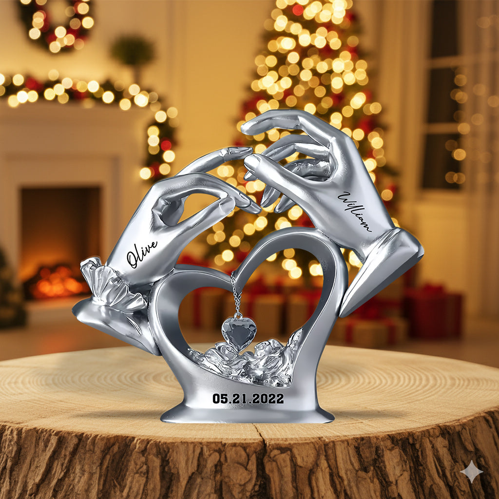 Christmas Anniversary Gift for Couple - Personalized Couple Custom Shaped Acrylic Plaque