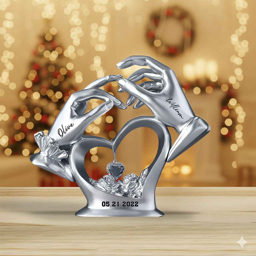 Christmas Anniversary Gift for Couple - Personalized Couple Custom Shaped Acrylic Plaque