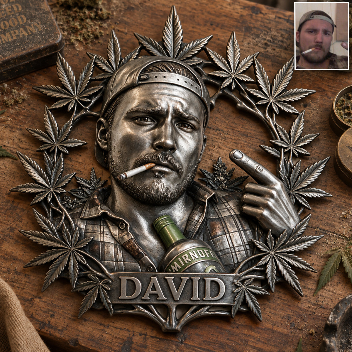 High on Life - Personalized Weed 3D Printed Cut Metal Sign