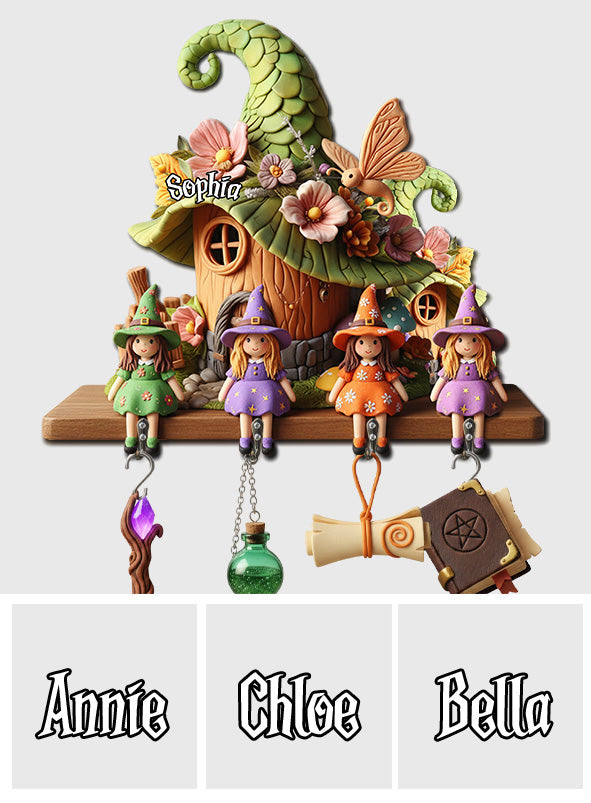 Cute Witches - Personalized Witch Custom Shaped Hanging Rack