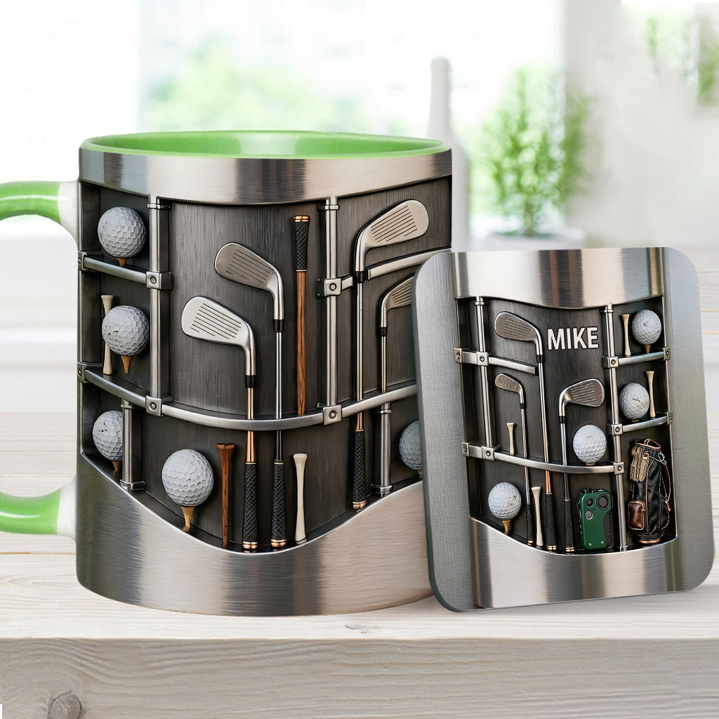 Love Goft - Personalized Golf Accent Mug & Coaster