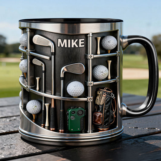 Love Goft - Personalized Golf Accent Mug & Coaster