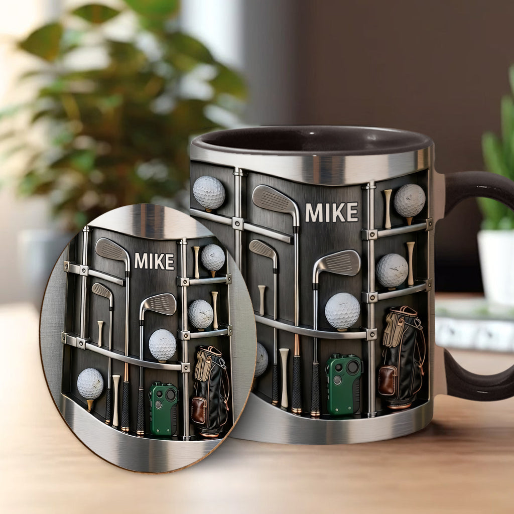 Love Goft - Personalized Golf Accent Mug & Coaster