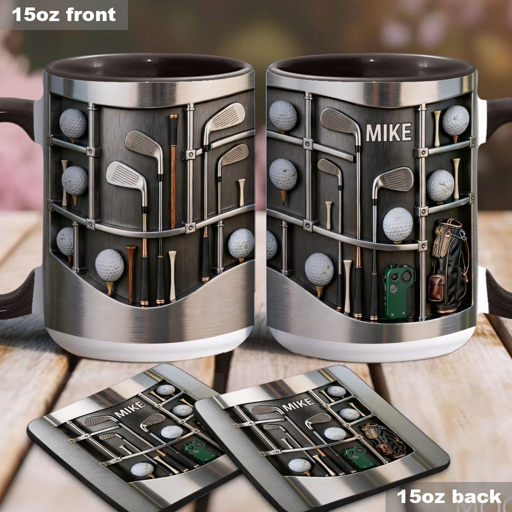 Love Goft - Personalized Golf Accent Mug & Coaster