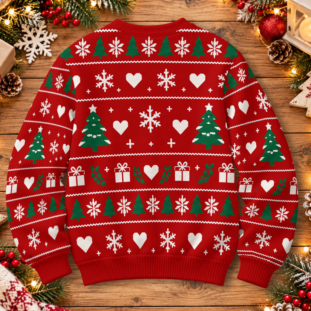 Merry & Stuck With You - Personalized Couple Light Up Sweater