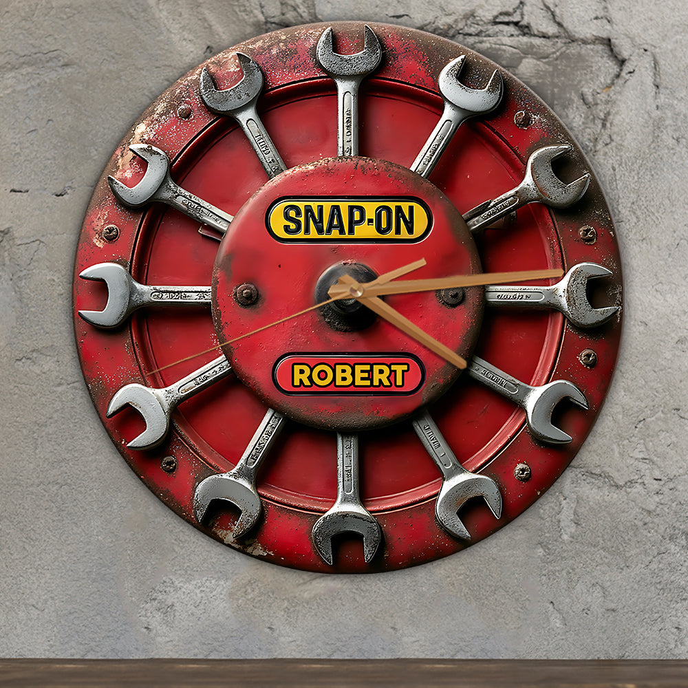 Time To Snap-On - Personalized Mechanic Wall Clock