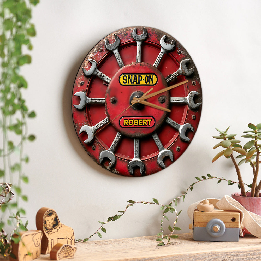 Time To Snap-On - Personalized Mechanic Wall Clock