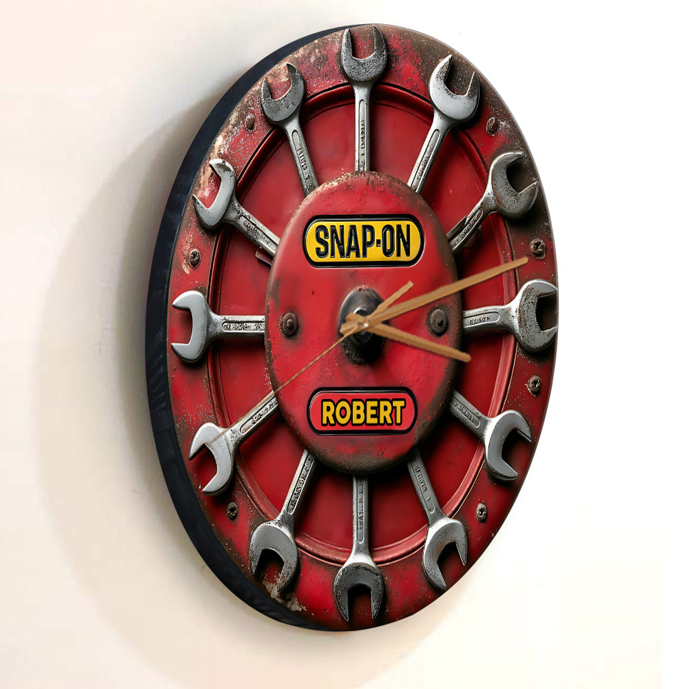 Time To Snap-On - Personalized Mechanic Wall Clock