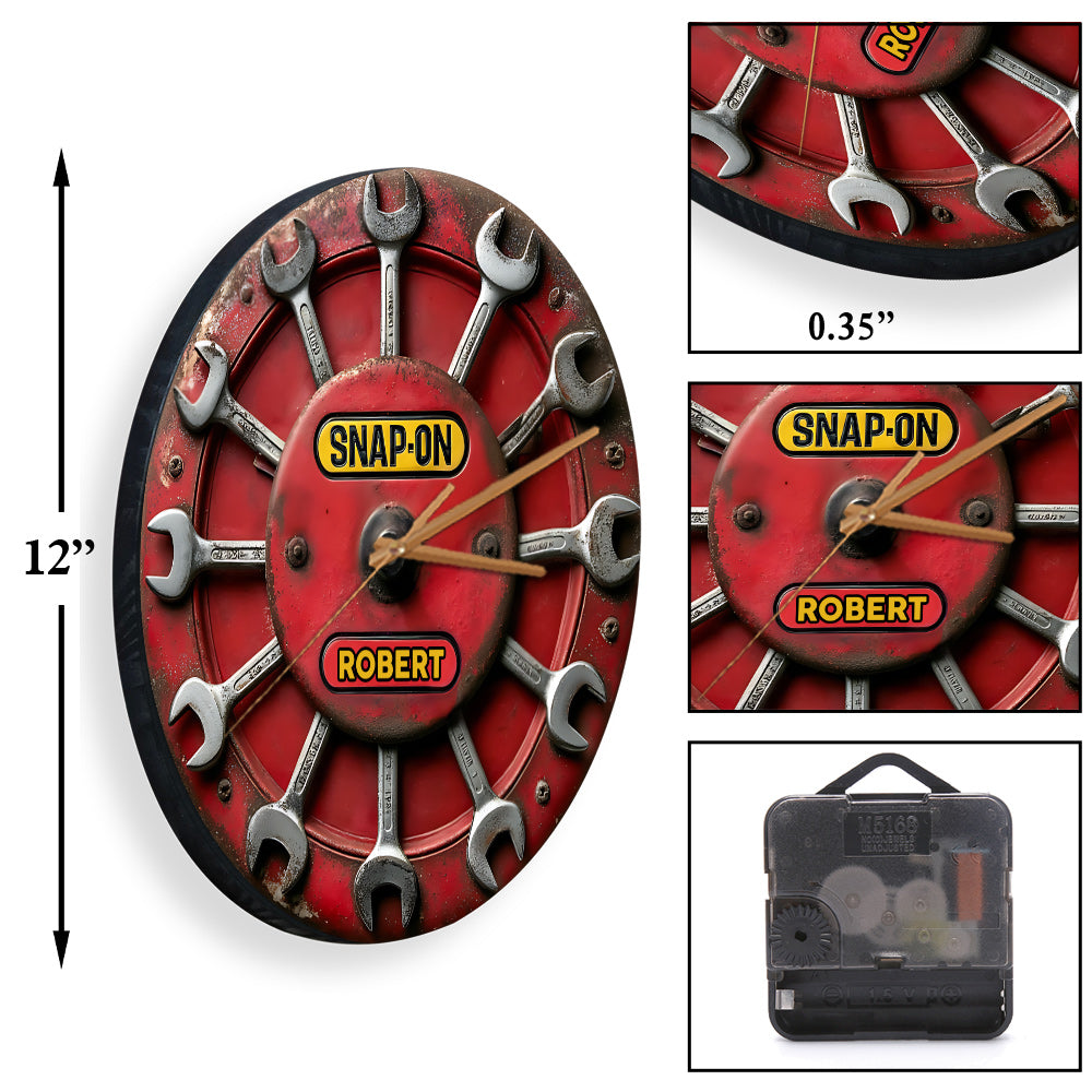 Time To Snap-On - Personalized Mechanic Wall Clock