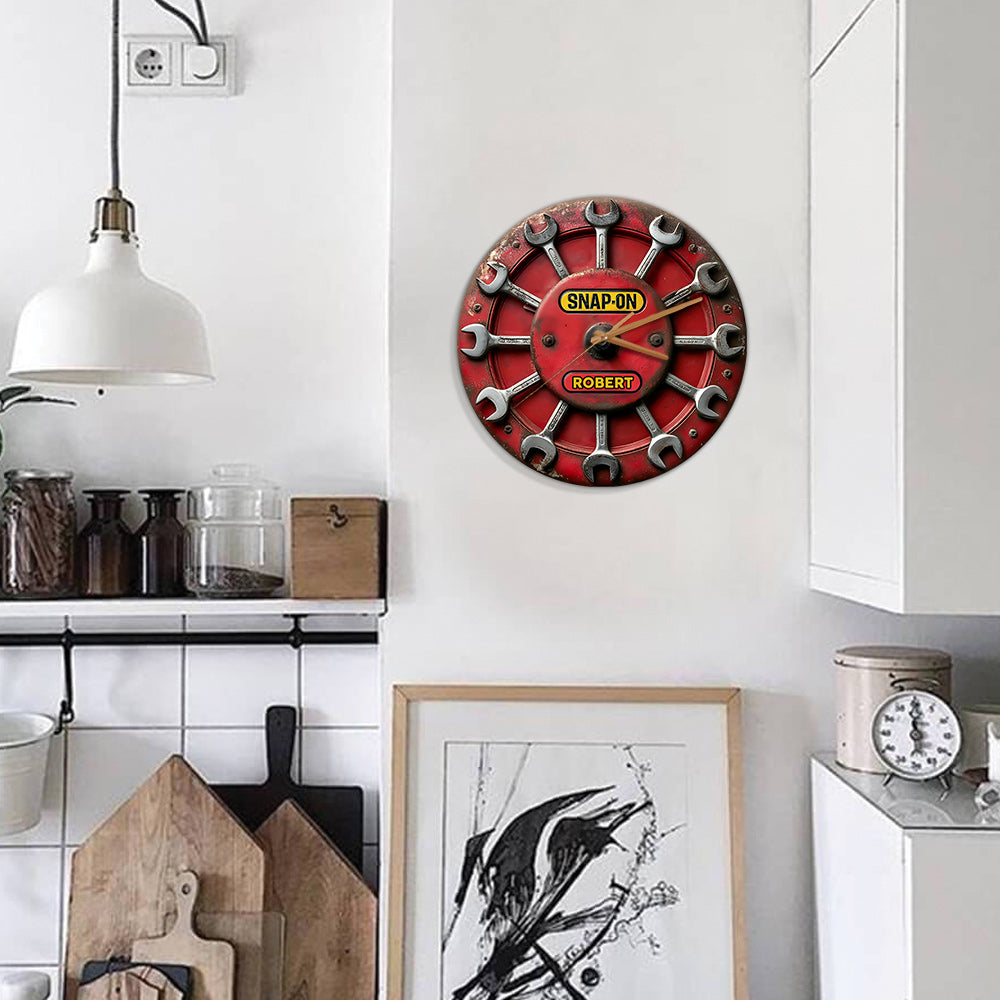 Time To Snap-On - Personalized Mechanic Wall Clock
