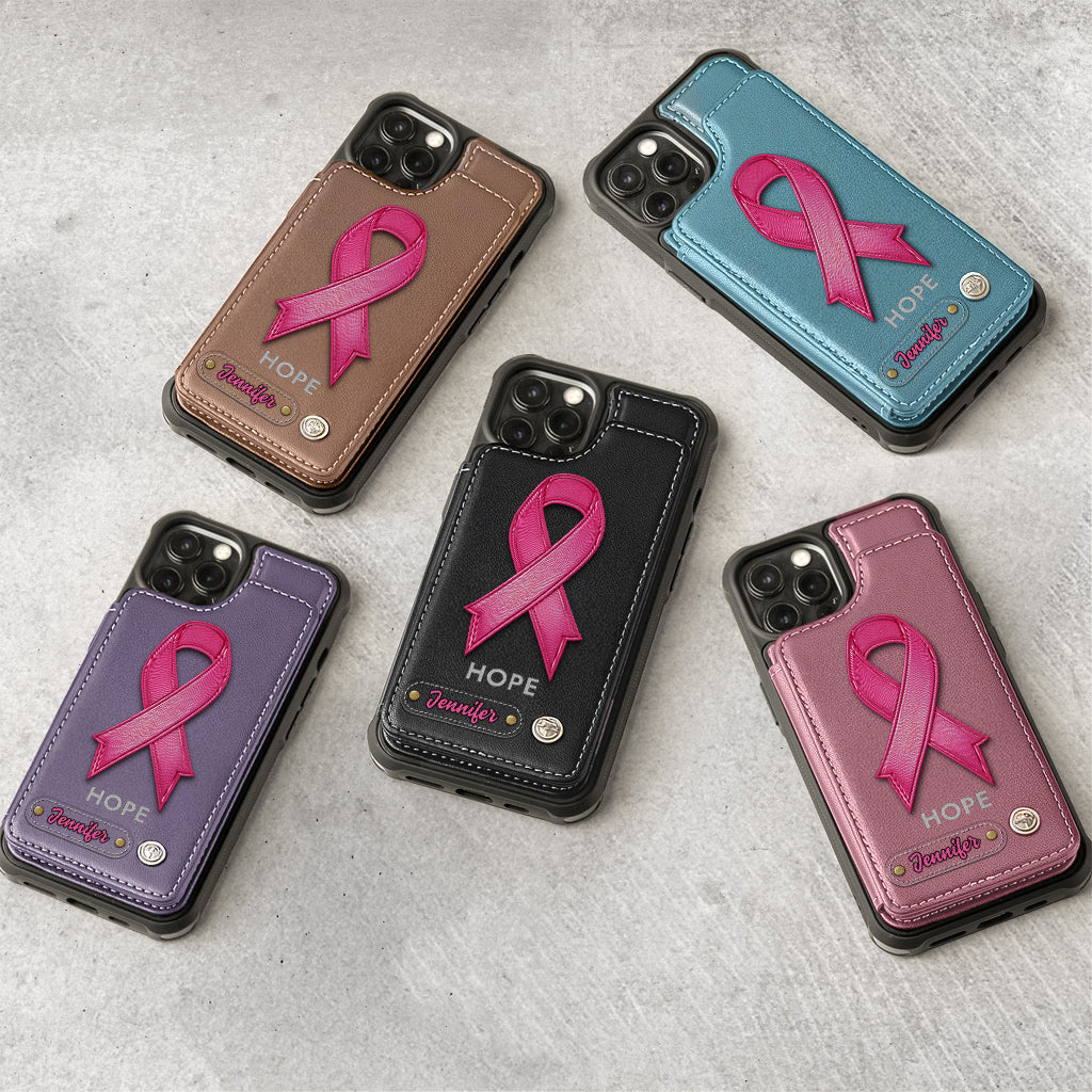 Hope - Personalized Breast Cancer Awareness Wallet Phone Case
