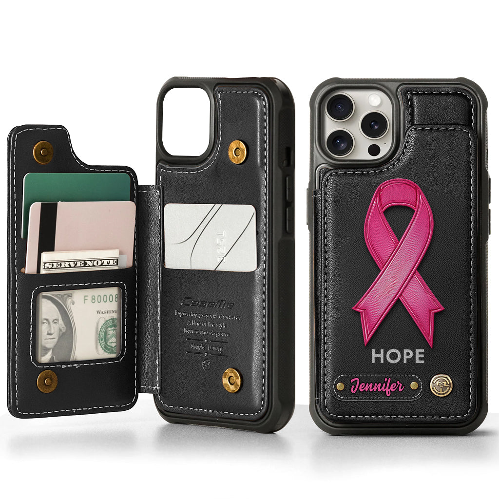 Hope - Personalized Breast Cancer Awareness Wallet Phone Case