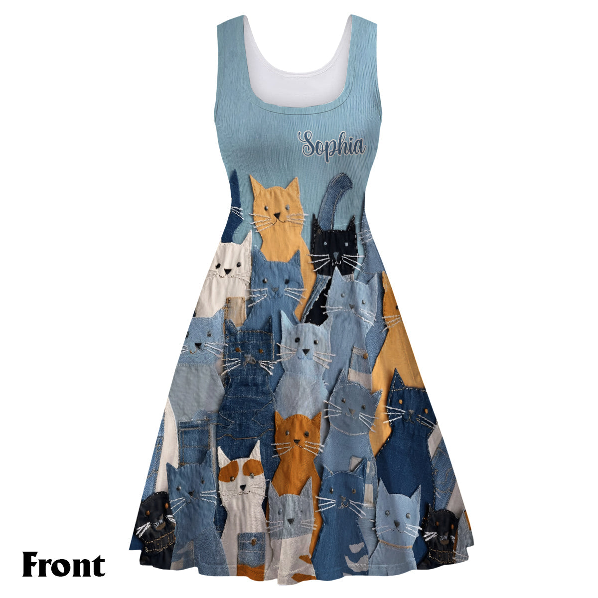 Just A Girl Who Loves Cats - Personalized Cat Sleeveless Dress