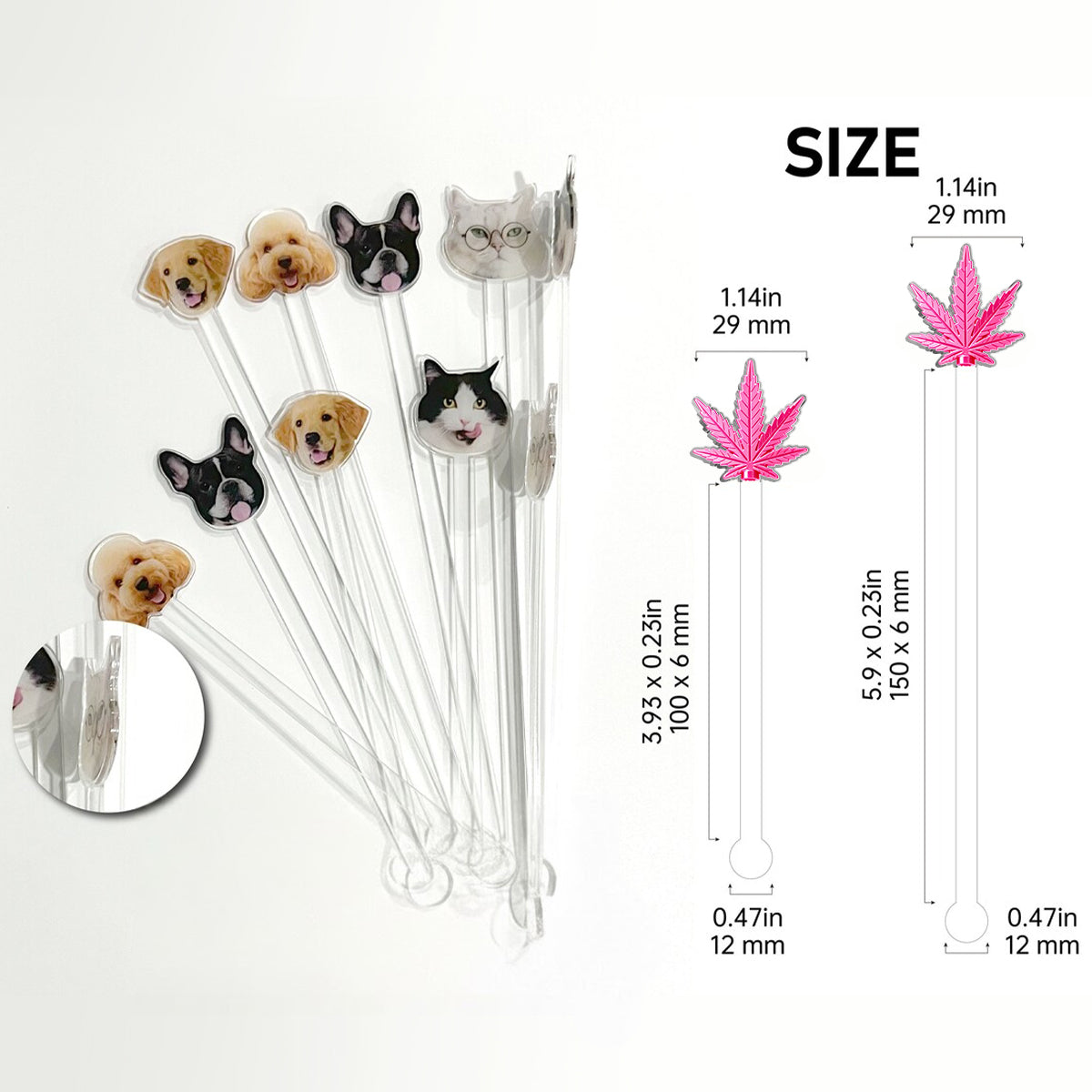 Magic Leaf, Custom Initial Mug - Personalized Weed Set Accent Mug With Acrylic Stirrers