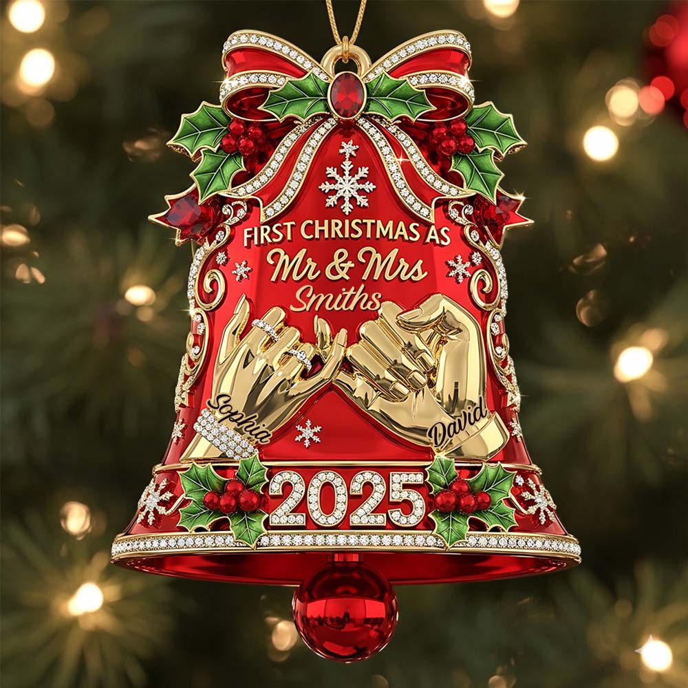 First Christmas As Mr. & Mrs. - Personalized Couple Ornament
