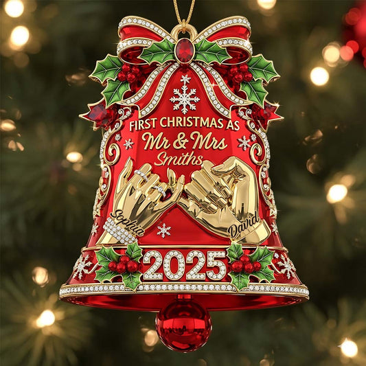 First Christmas As Mr. & Mrs. - Personalized Couple Ornament