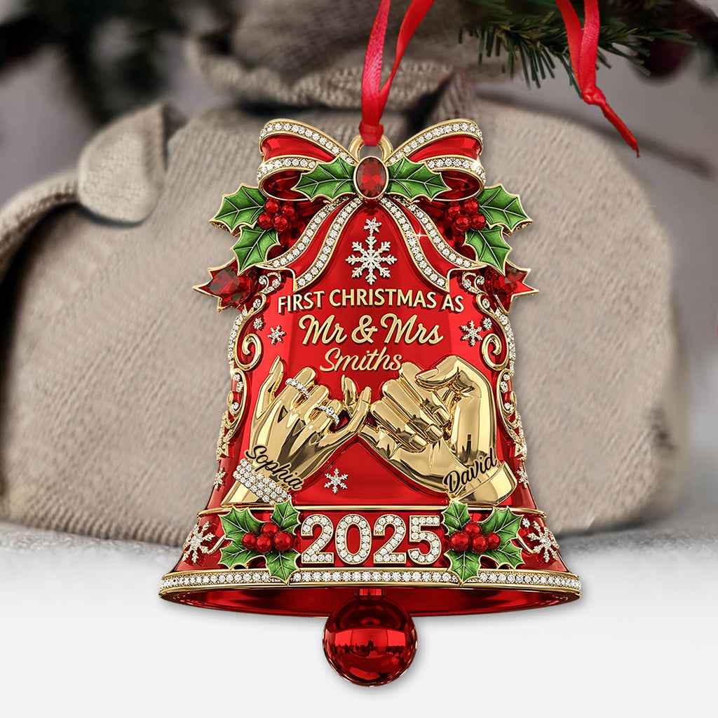 First Christmas As Mr. & Mrs. - Personalized Couple Ornament