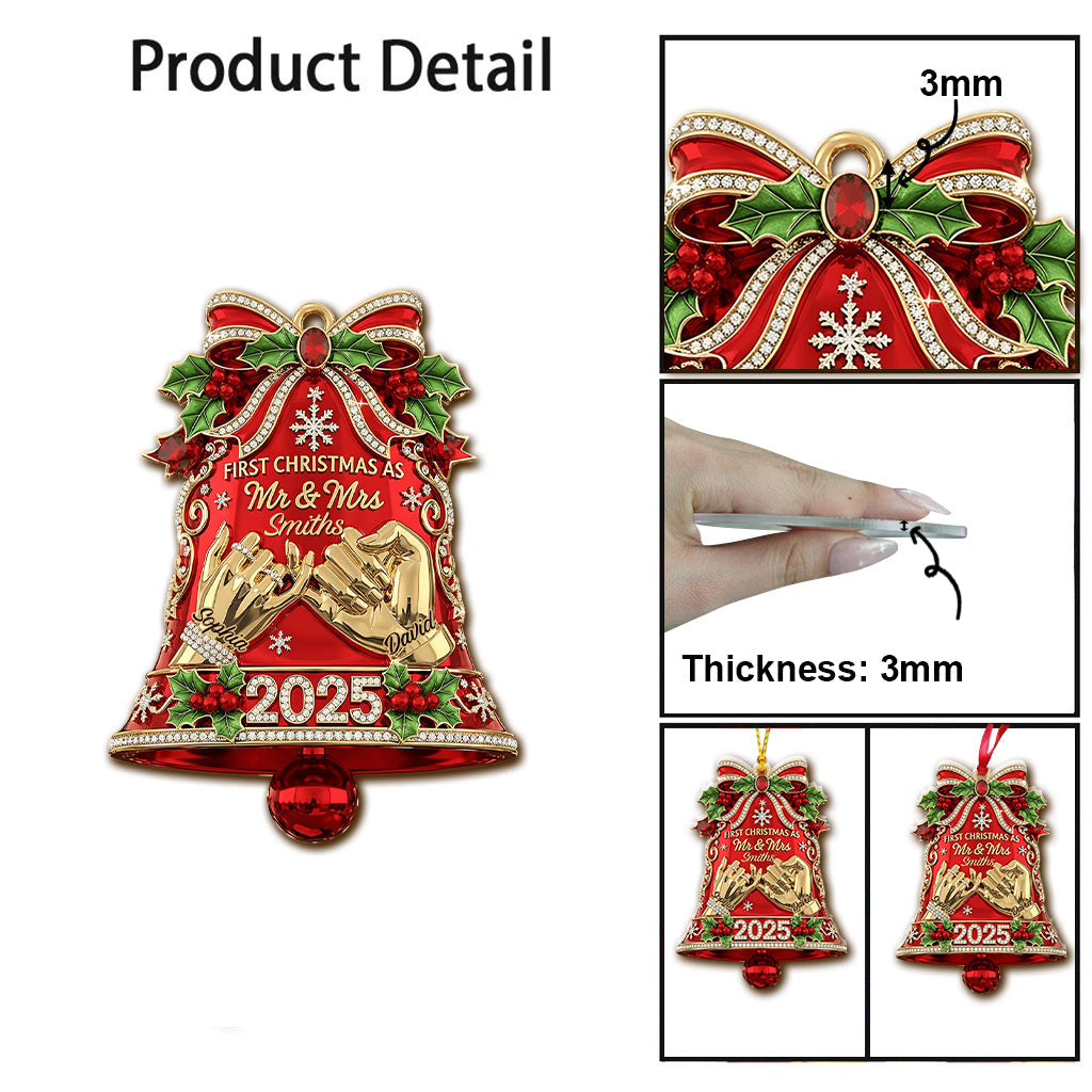 First Christmas As Mr. & Mrs. - Personalized Couple Ornament