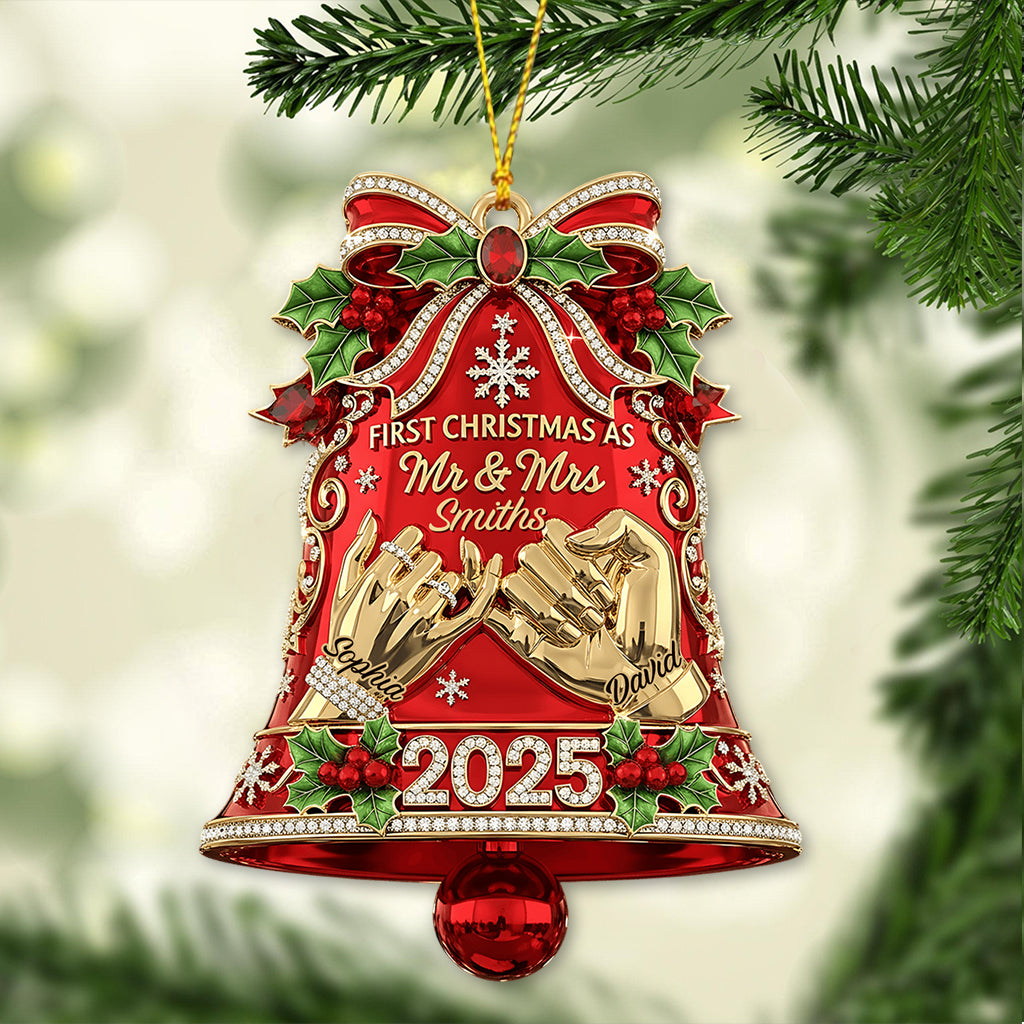 First Christmas As Mr. & Mrs. - Personalized Couple Ornament