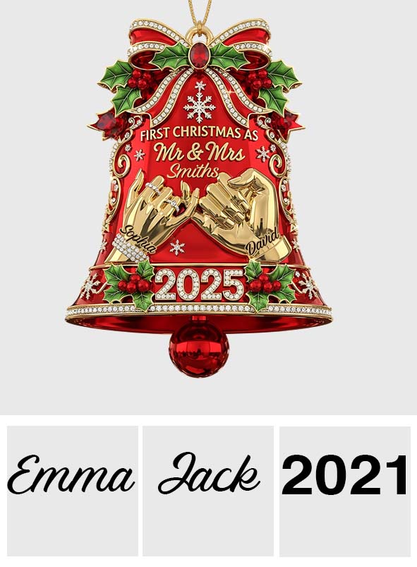 First Christmas As Mr. & Mrs. - Personalized Couple Ornament