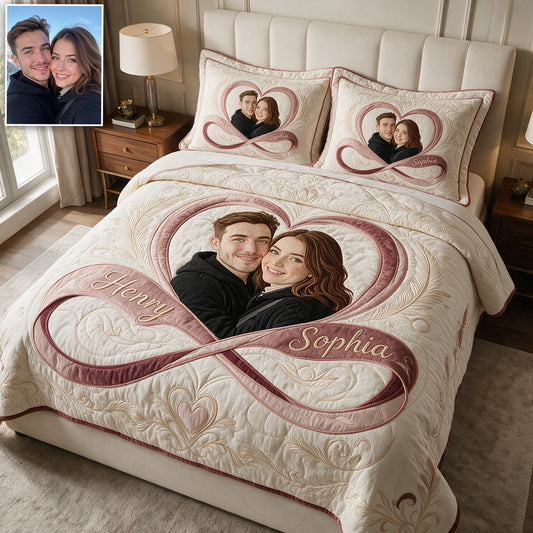 Custom Any Photo - Personalized Couple Quilt Set