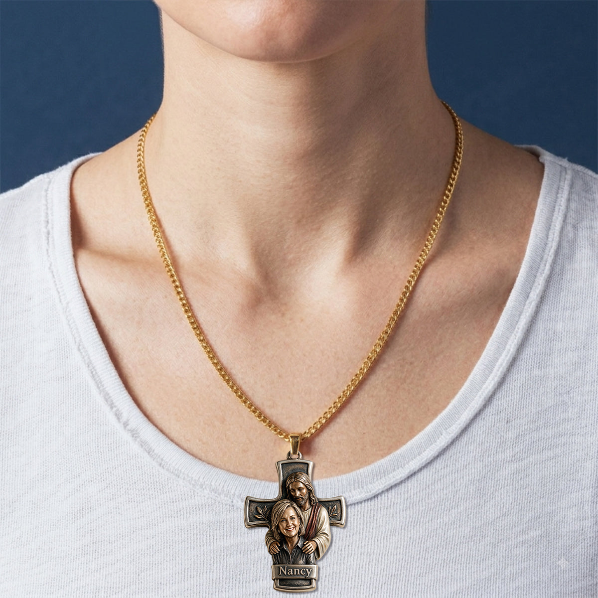 Believer - Personalized Christian Shaped Metal Pendant Necklace