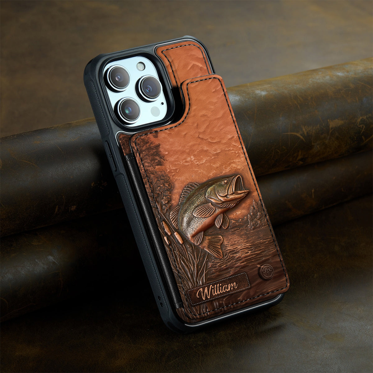 The Best Fisher - Personalized Fishing Fully Printed Wallet Phone Case