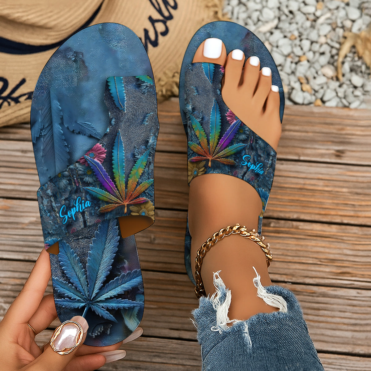 Stoner Chic - Personalized Weed Open Toe Sandals
