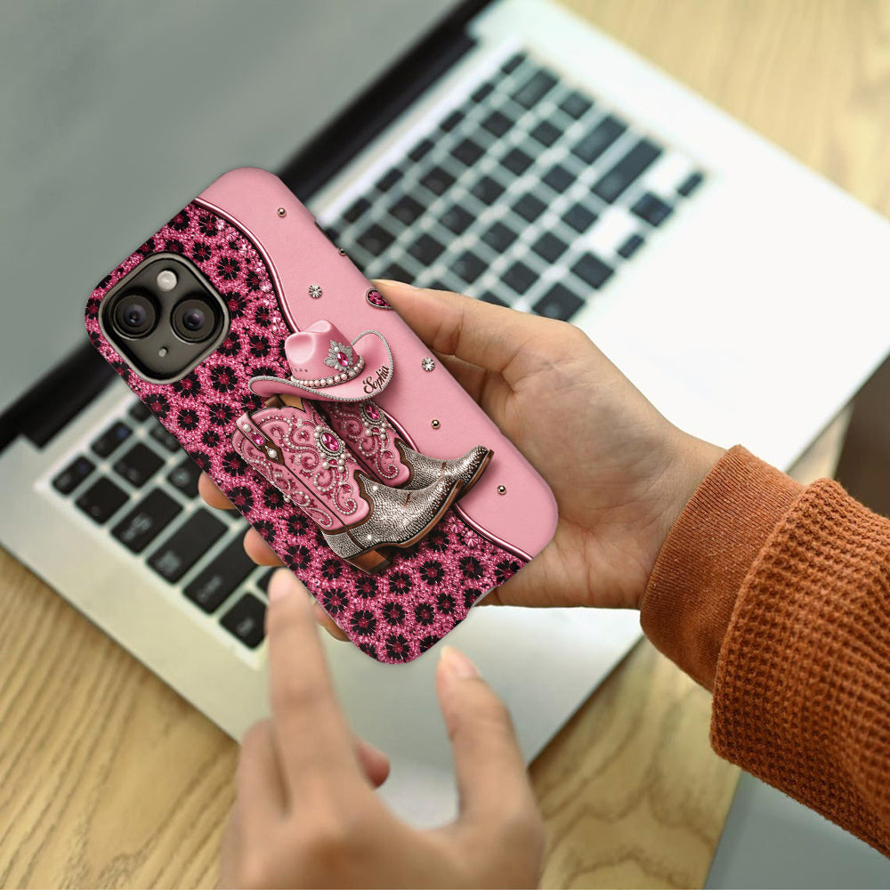 Cowgirl Boots - Personalized Cowgirl Full Print Phone Case