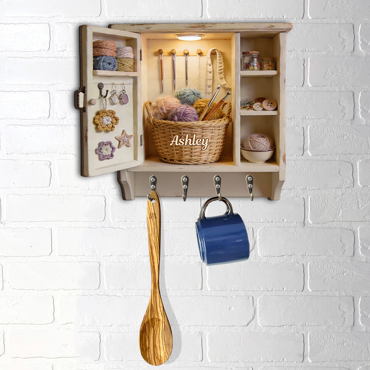 Love Crocheting - Personalized Crocheting Custom Shaped Hanging Rack