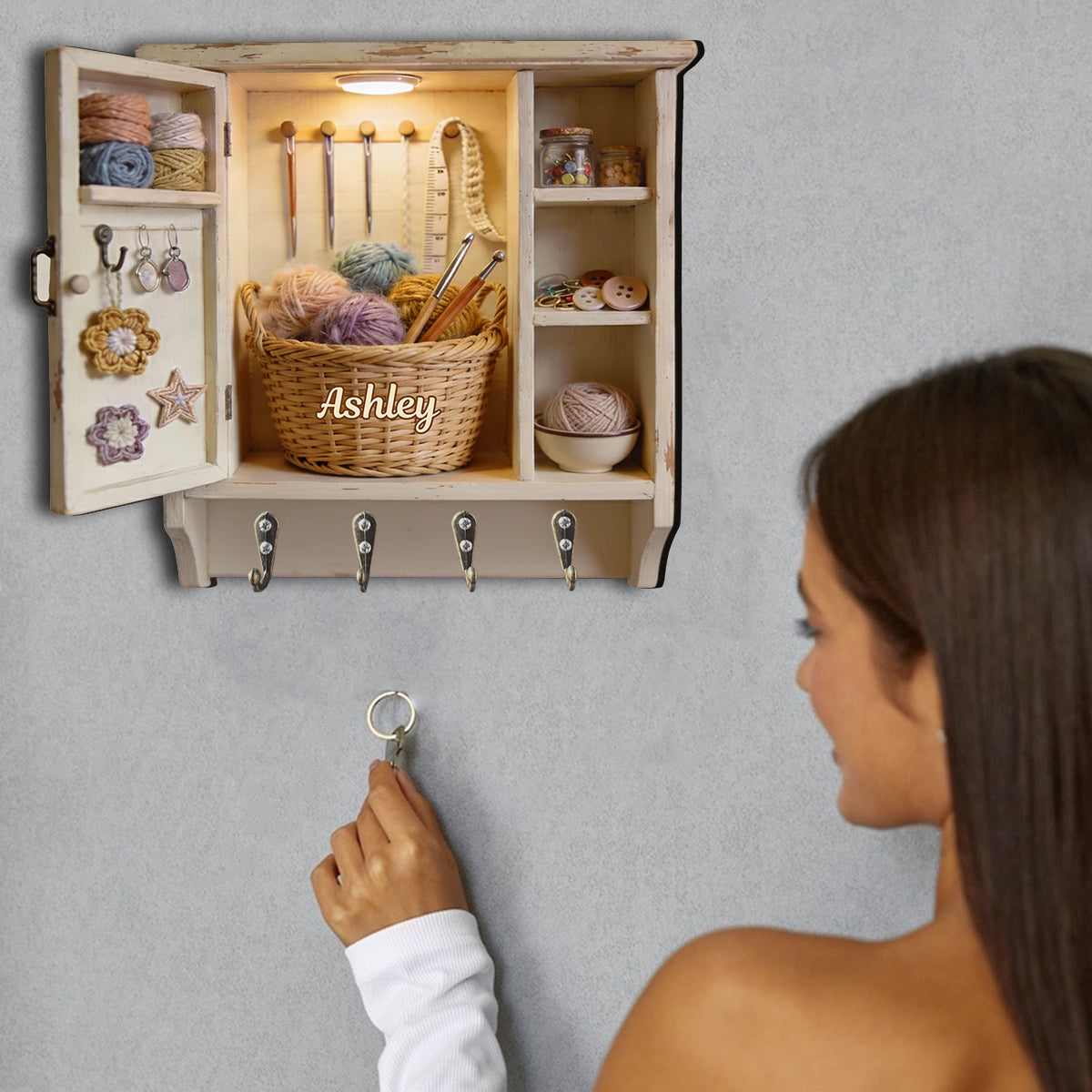 Love Crocheting - Personalized Crocheting Custom Shaped Hanging Rack