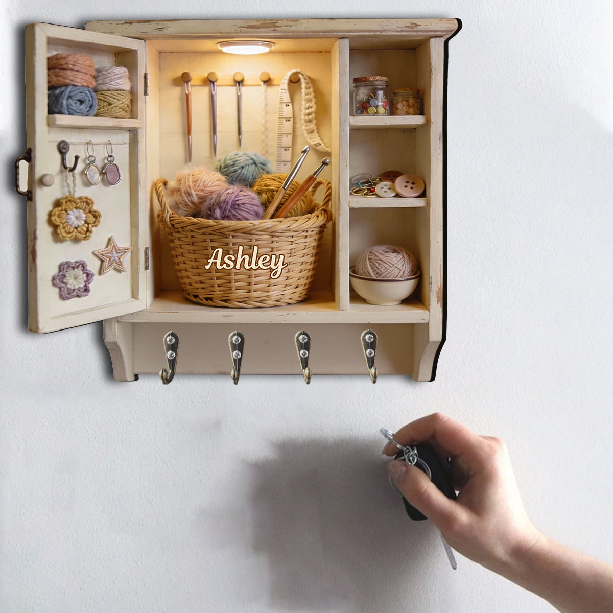 Love Crocheting - Personalized Crocheting Custom Shaped Hanging Rack