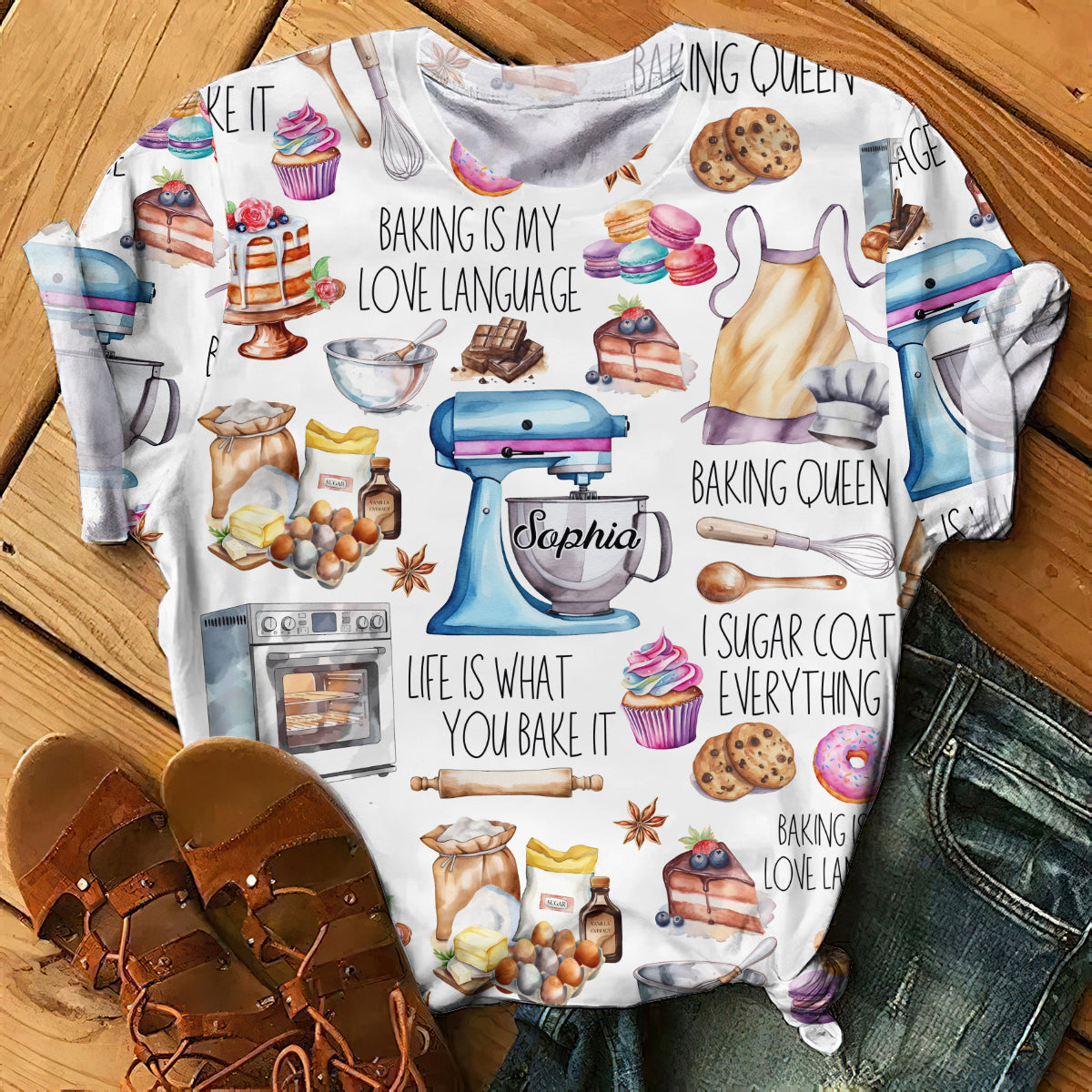 Baking Is My Love Language - Personalized Baking All Over Shirt