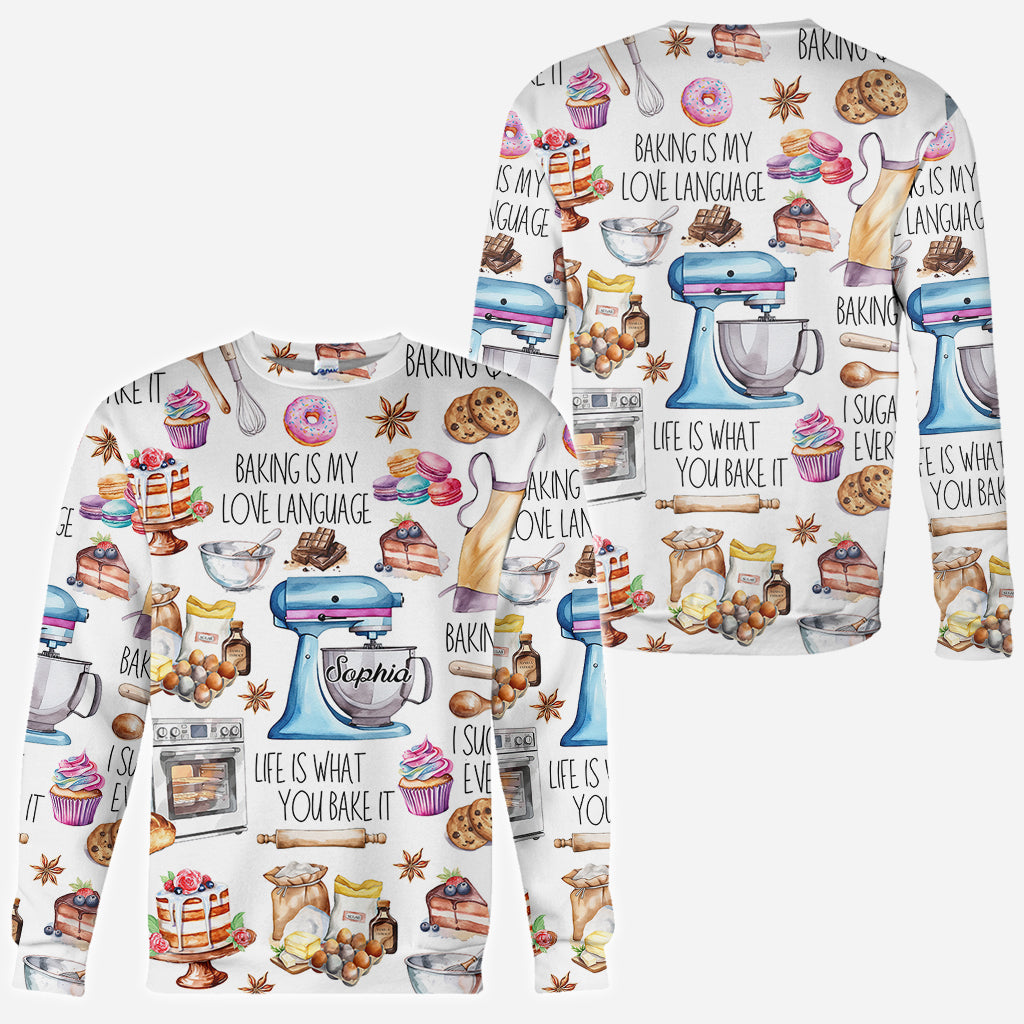 Baking Is My Love Language - Personalized Baking All Over Shirt