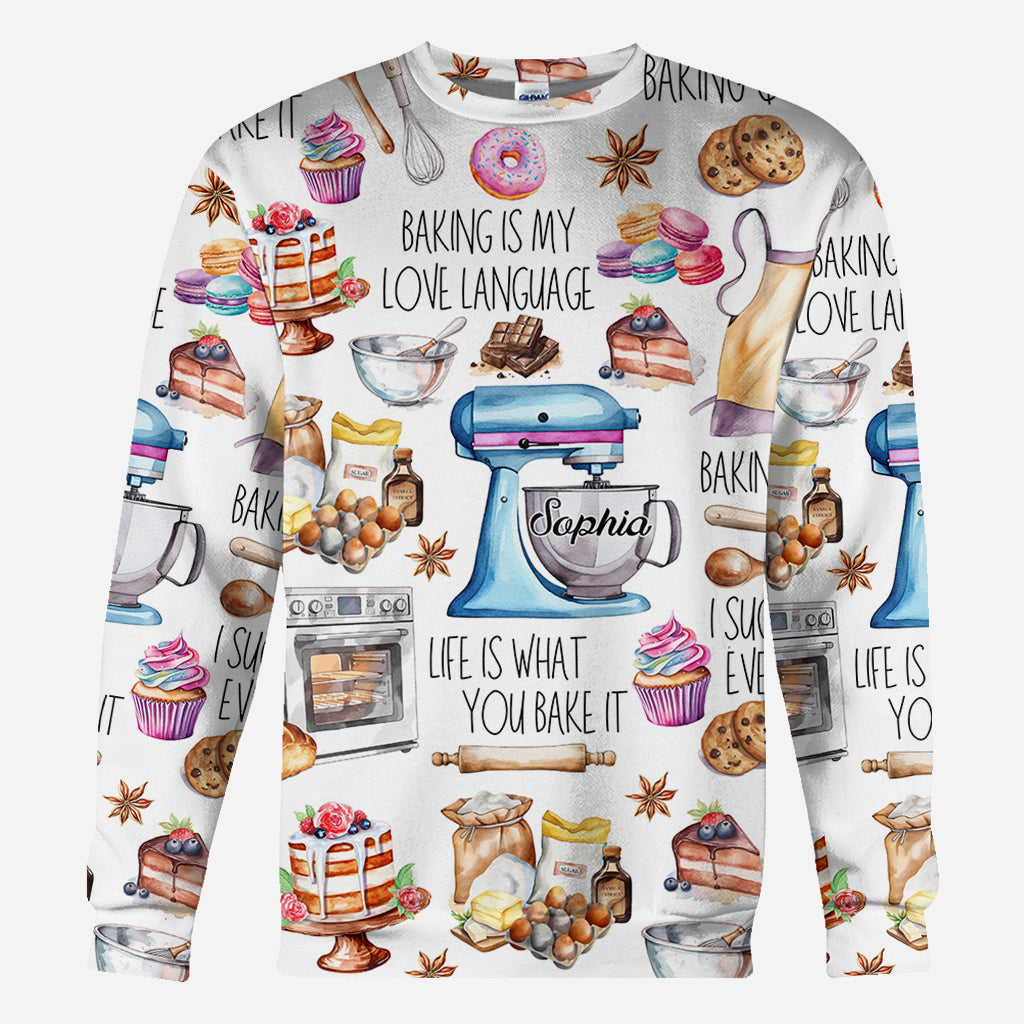 Baking Is My Love Language - Personalized Baking All Over Shirt