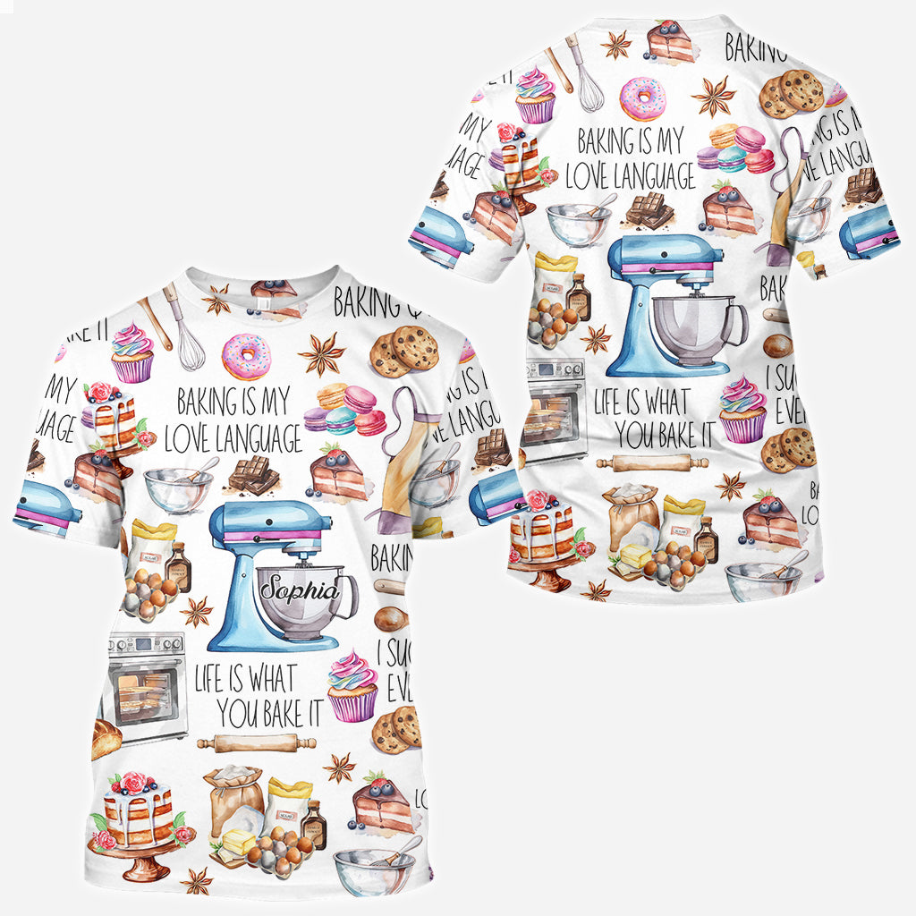 Baking Is My Love Language - Personalized Baking All Over Shirt