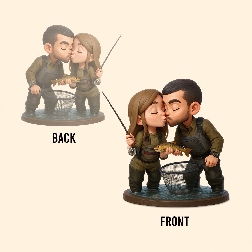 Couple Fishing - Personalized Fishing Custom Shaped Acrylic Plaque