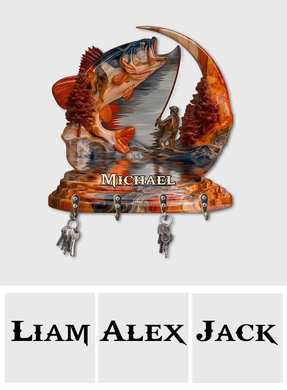 Gone Fishing - Personalized Fishing Custom Shaped Key Rack