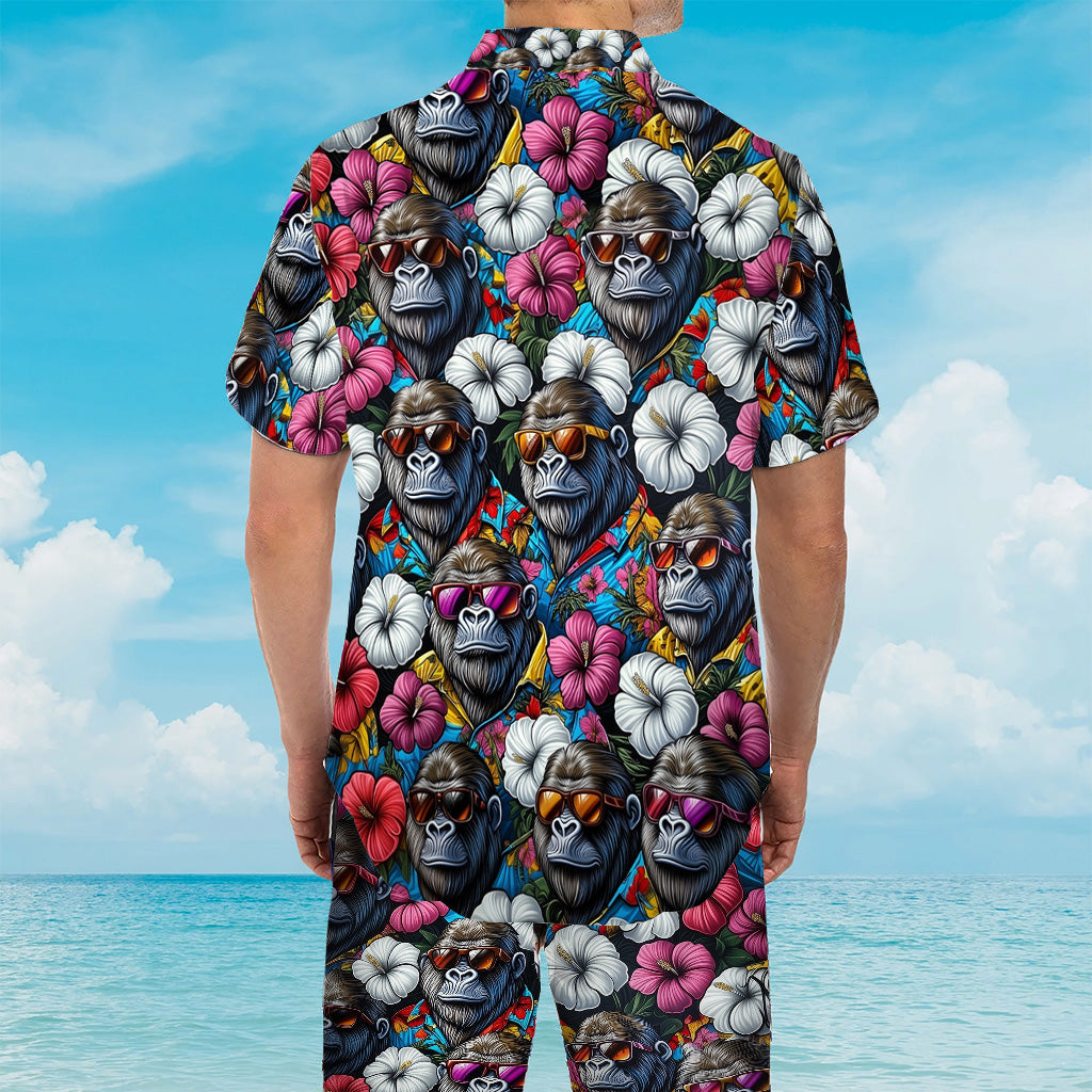 Bigfoot Summer Vibes - Personalized Hiking Hawaiian Shirt & Men Shorts