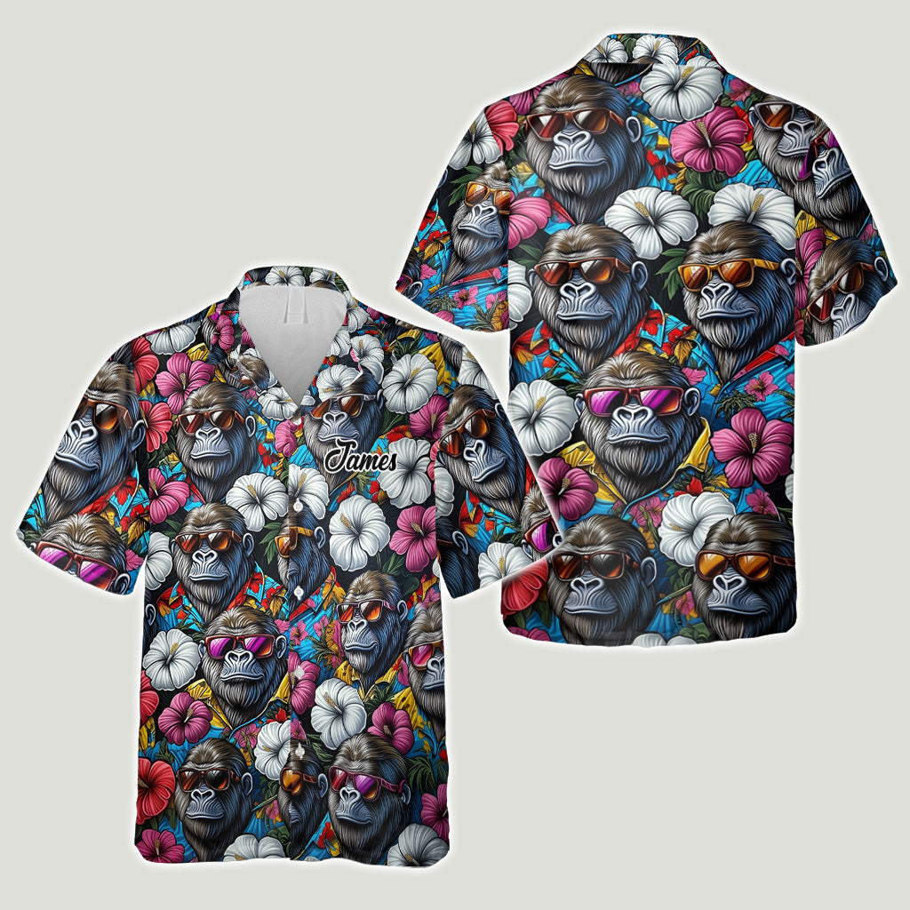 Bigfoot Summer Vibes - Personalized Hiking Hawaiian Shirt & Men Shorts