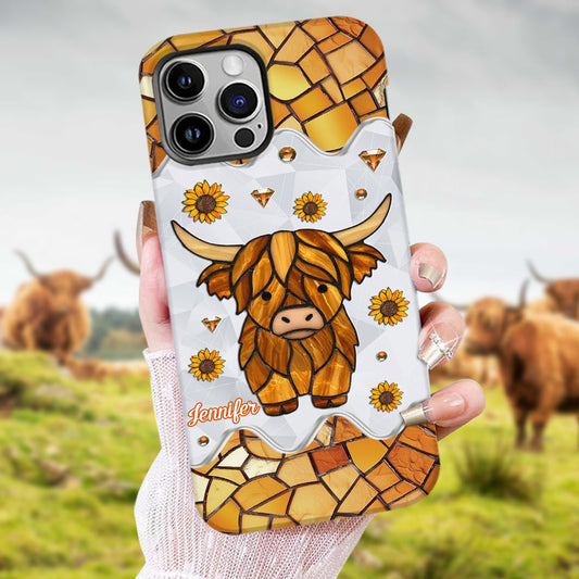 Adorable Highland Cow - Personalized Highland Cow Full Print Phone Case