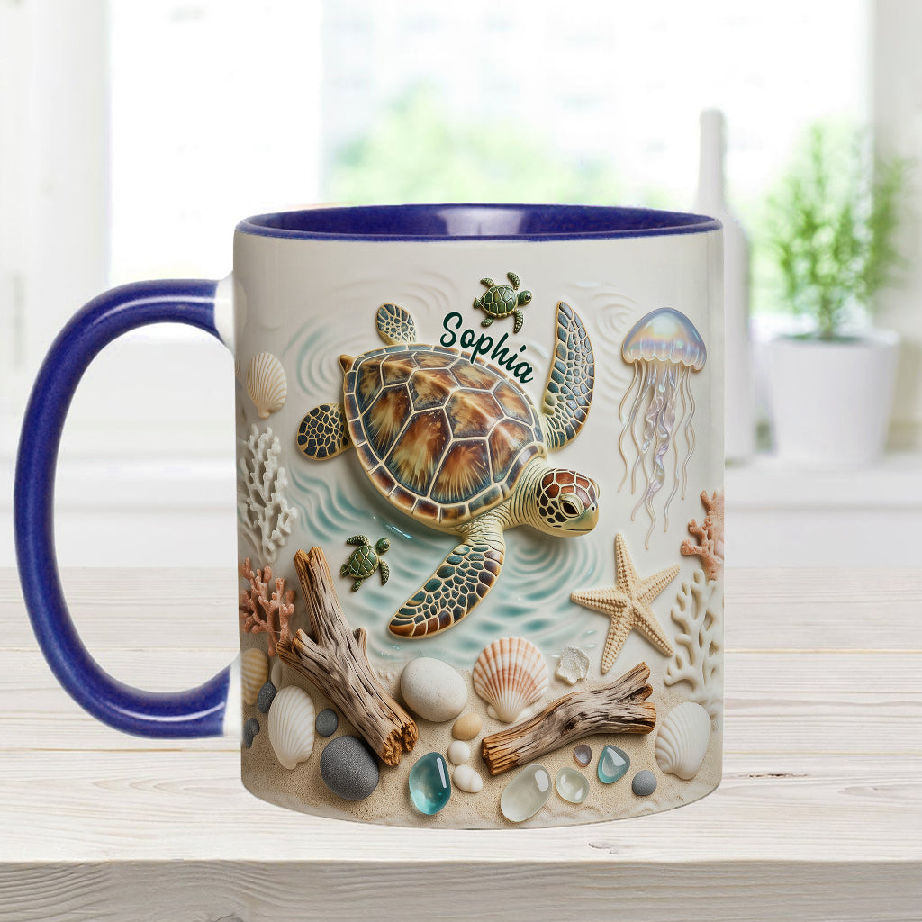 Love Turtles - Personalized Turtle Accent Mug & Coaster
