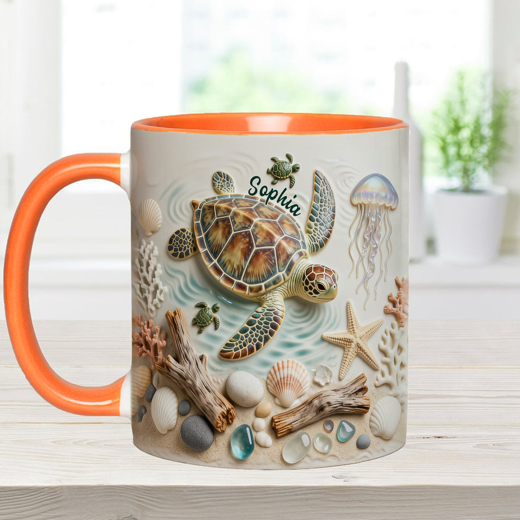 Love Turtles - Personalized Turtle Accent Mug & Coaster