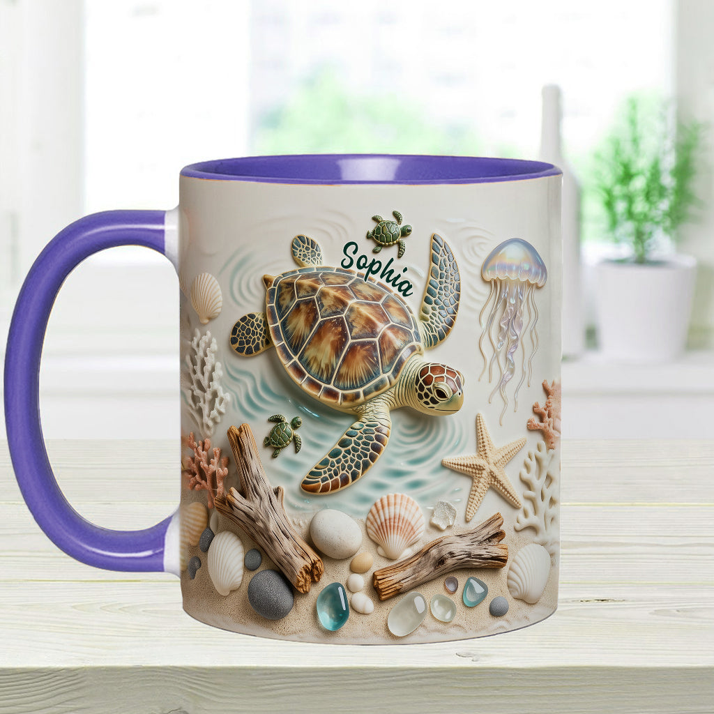 Love Turtles - Personalized Turtle Accent Mug & Coaster