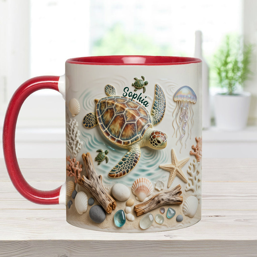 Love Turtles - Personalized Turtle Accent Mug & Coaster