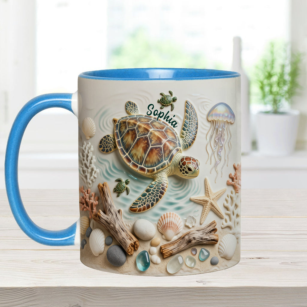 Love Turtles - Personalized Turtle Accent Mug & Coaster